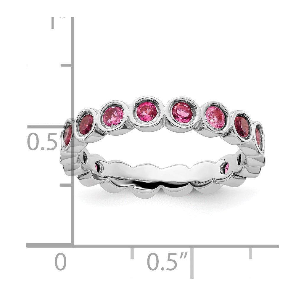 Sterling Silver Stackable Expressions Pink Tourmaline Ring