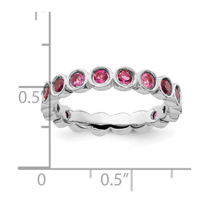 Sterling Silver Stackable Expressions Pink Tourmaline Ring