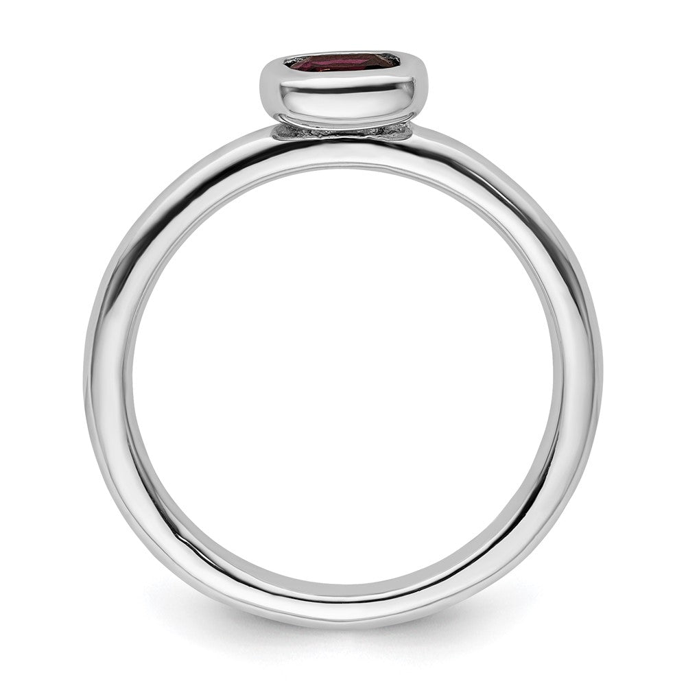 Sterling Silver Ss Stackable Expressions Cushion Cut Rhodolite Garnet Ring
