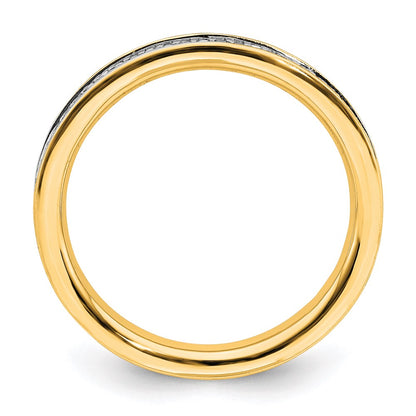 Sterling Silver Stackable Expressions & Diamonds Gold Plated Ring