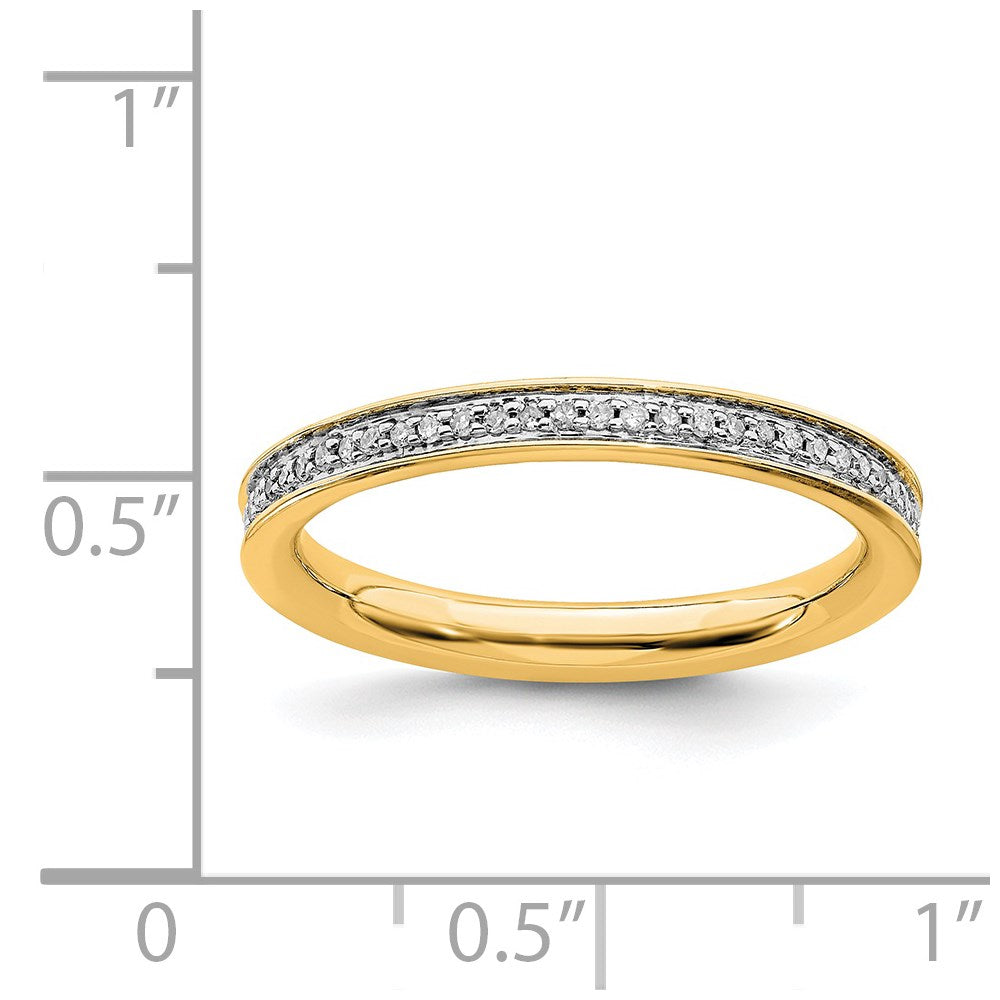 Sterling Silver Stackable Expressions & Diamonds Gold Plated Ring