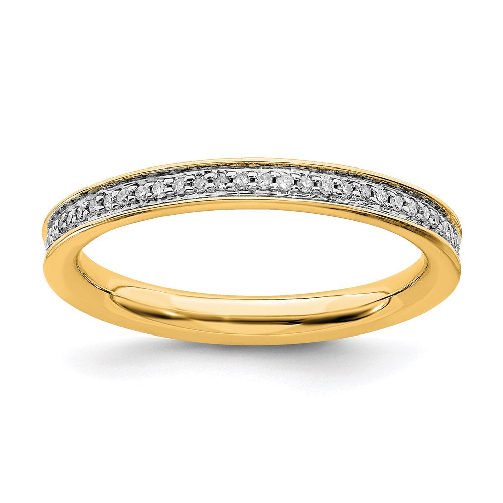 Sterling Silver Stackable Expressions & Diamonds Gold Plated Ring