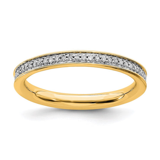 Sterling Silver Stackable Expressions & Diamonds Gold Plated Ring