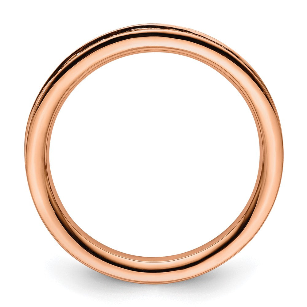 Sterling Silver Stackable Expressions & Diamonds Pink Plated Ring