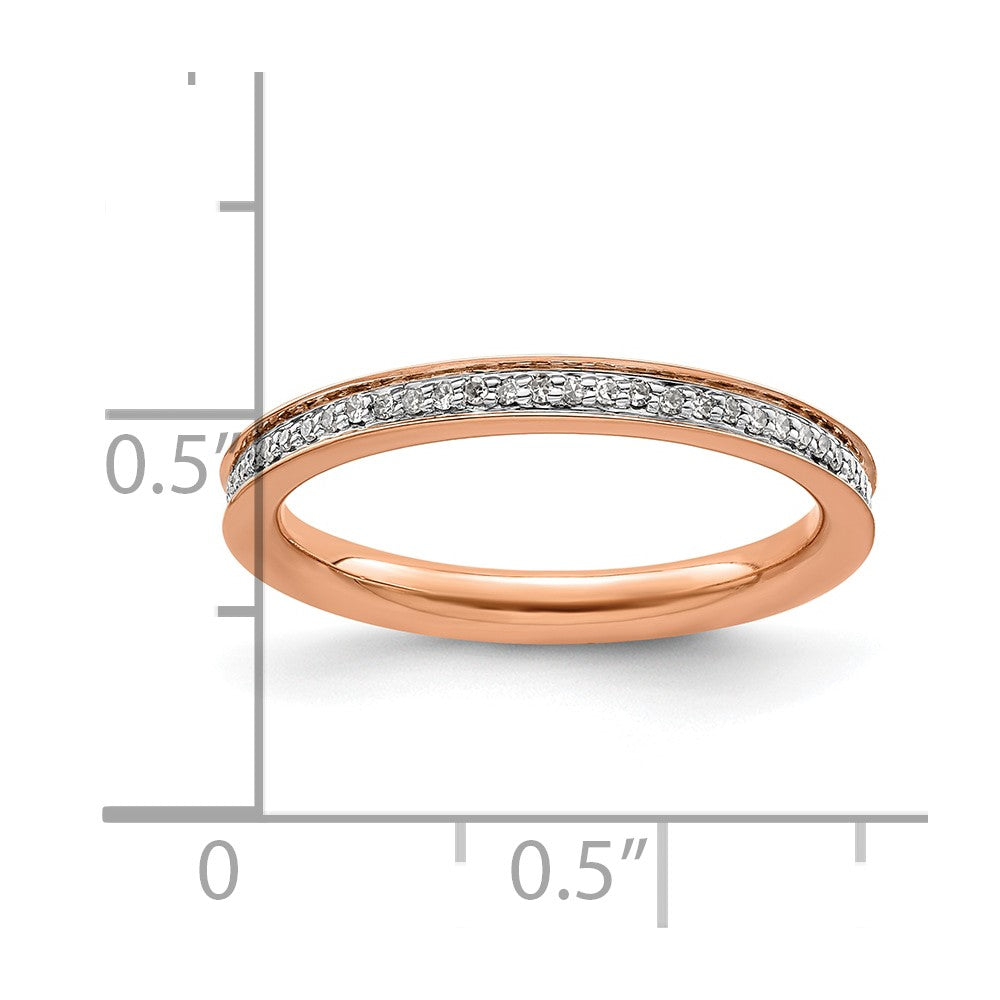 Sterling Silver Stackable Expressions & Diamonds Pink Plated Ring