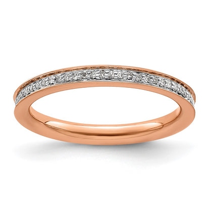 Sterling Silver Stackable Expressions & Diamonds Pink Plated Ring