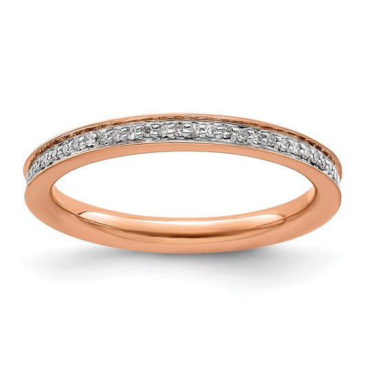 Sterling Silver Stackable Expressions & Diamonds Pink Plated Ring