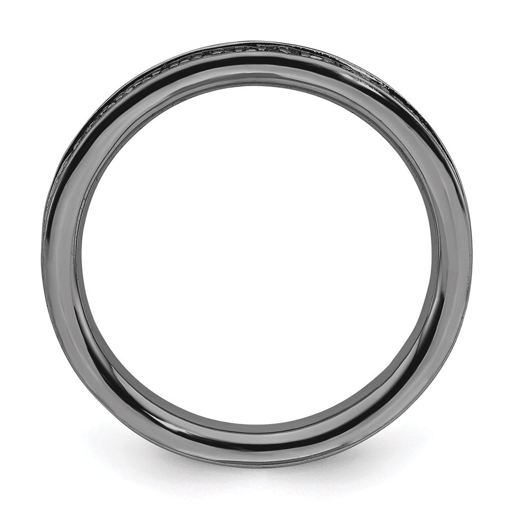 Sterling Silver Stackable Expressions & Diamonds Black Plated Ring