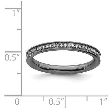 Sterling Silver Stackable Expressions & Diamonds Black Plated Ring