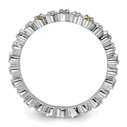 Sterling Silver Stackable Expressions Citrine & Diamond Ring