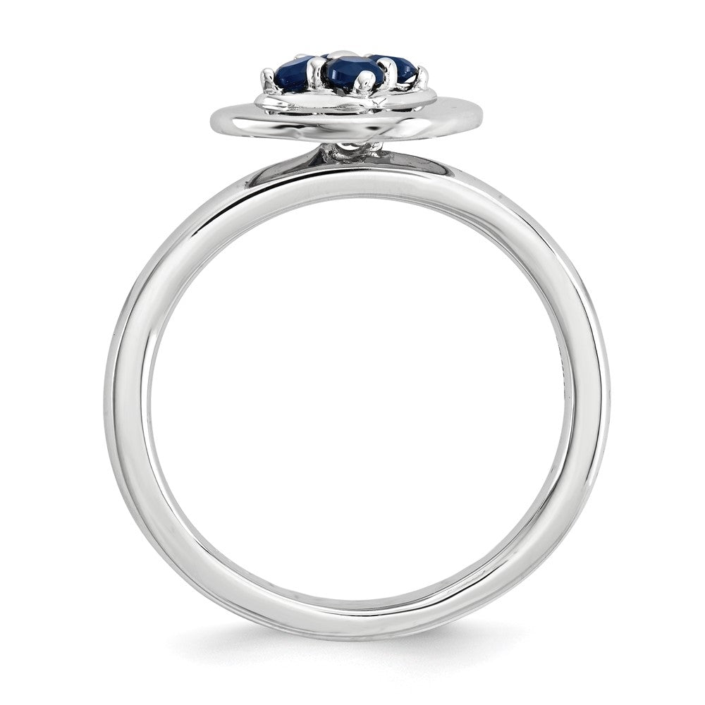 Sterling Silver Stackable Expressions Polished Created Sapphire Ring