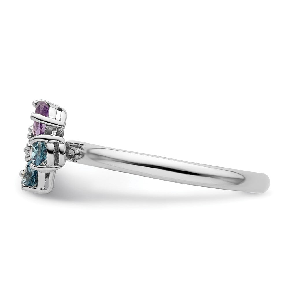 Sterling Silver Stackable Expressions Polished Bt & Am Butterfly Ring