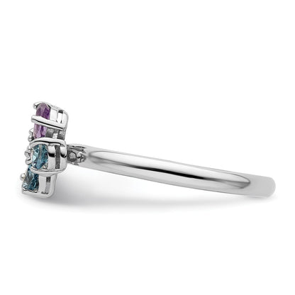 Sterling Silver Stackable Expressions Polished Bt & Am Butterfly Ring