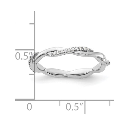 Sterling Silver Stackable Expressions Polished Diamond Ring