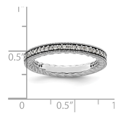 Sterling Silver Stackable Expressions Polished Diamond Ring