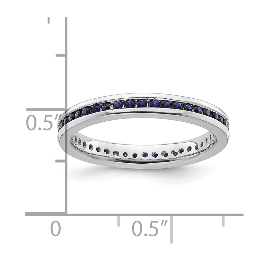 Sterling Silver Stackable Expressions Polished Created Sapphire Ring