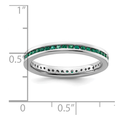 Sterling Silver Stackable Expressions Polished Created Emerald Ring