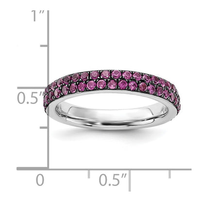Sterling Silver Stackable Expressions Polished Created Ruby Ring
