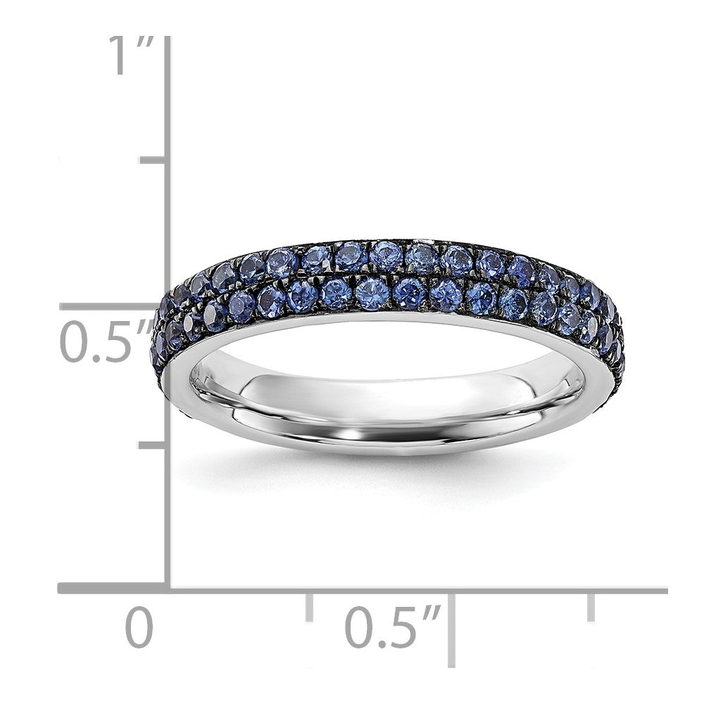 Sterling Silver Stackable Expressions Polished Created Sapphire Ring