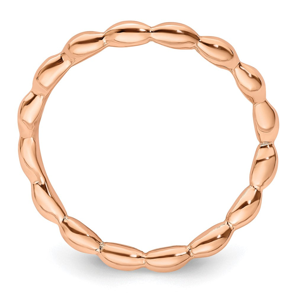 Sterling Silver Stackable Expressions Polished Pink Plate Wave Ring