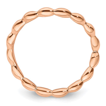 Sterling Silver Stackable Expressions Polished Pink Plate Wave Ring