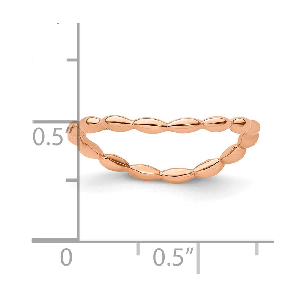 Sterling Silver Stackable Expressions Polished Pink Plate Wave Ring