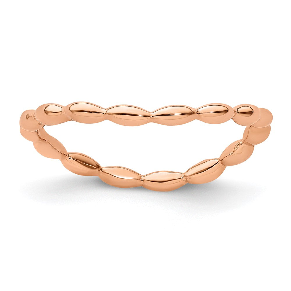 Sterling Silver Stackable Expressions Polished Pink Plate Wave Ring