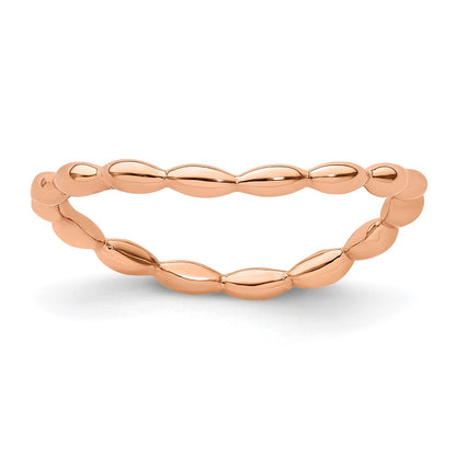 Sterling Silver Stackable Expressions Polished Pink Plate Wave Ring