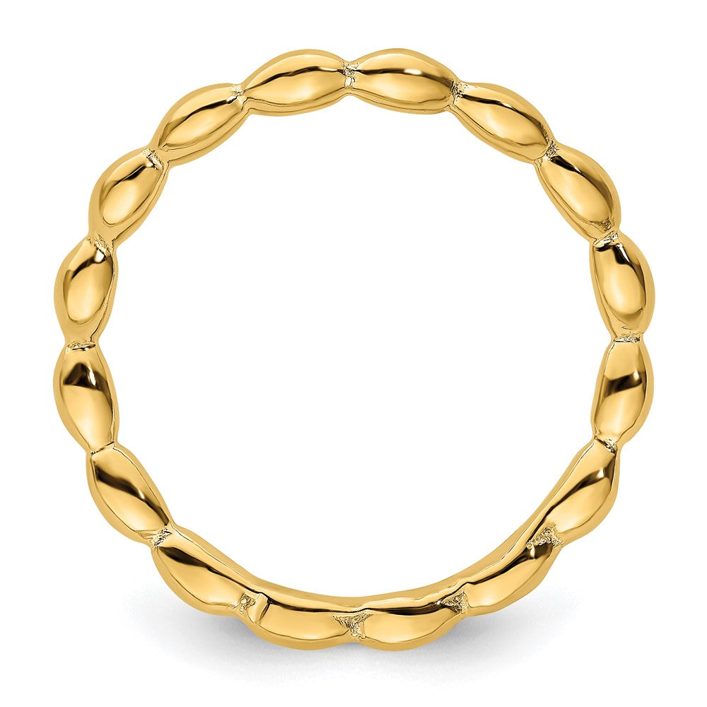 Sterling Silver Stackable Expressions Polished Gold Plate Wave Ring