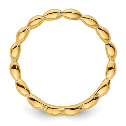 Sterling Silver Stackable Expressions Polished Gold Plate Wave Ring