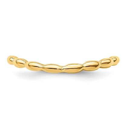 Sterling Silver Stackable Expressions Polished Gold Plate Wave Ring