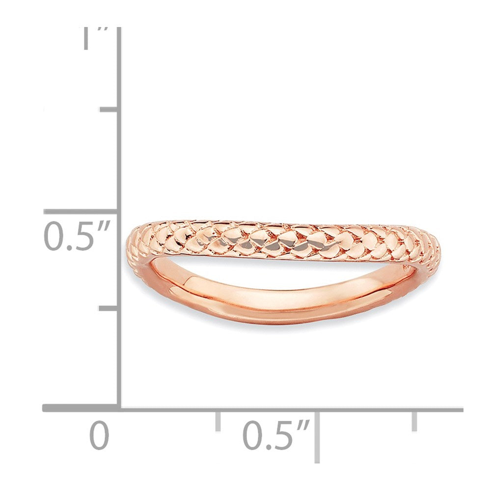 Sterling Silver Stackable Expressions Polished Pink Plate Wave Ring