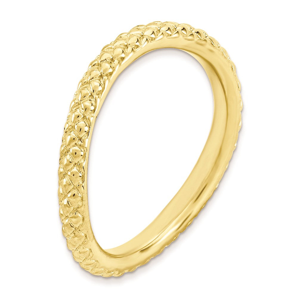 Sterling Silver Stackable Expressions Polished Gold Plate Wave Ring