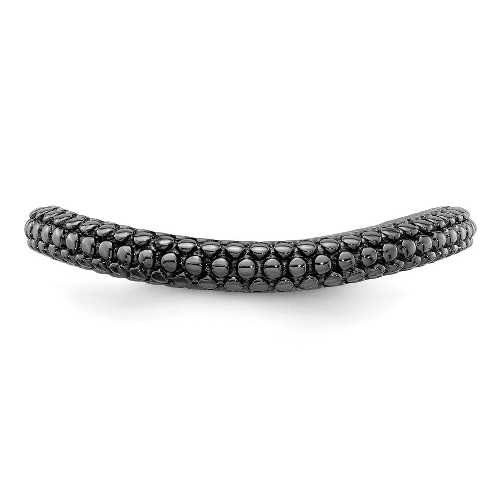 Sterling Silver Stackable Expressions Polished Black Plated Wave Ring