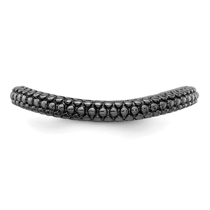 Sterling Silver Stackable Expressions Polished Black Plated Wave Ring