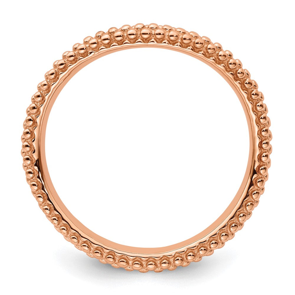 Sterling Silver Stackable Expressions Polished Pink Plated Wave Ring