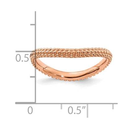 Sterling Silver Stackable Expressions Polished Pink Plated Wave Ring