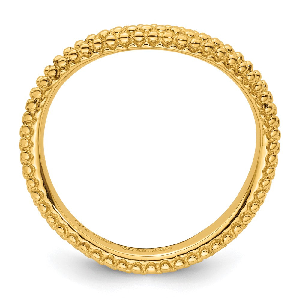 Sterling Silver Stackable Expressions Polished Gold Plated Wave Ring