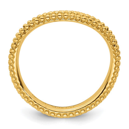 Sterling Silver Stackable Expressions Polished Gold Plated Wave Ring