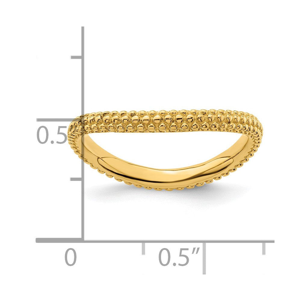 Sterling Silver Stackable Expressions Polished Gold Plated Wave Ring