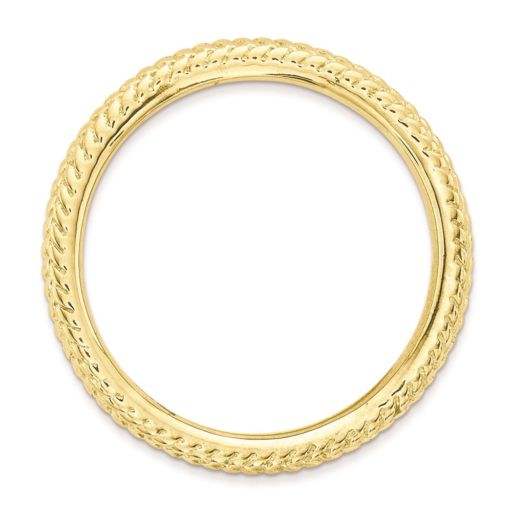 Sterling Silver Stackable Expressions Polished Gold Plate Wave Ring