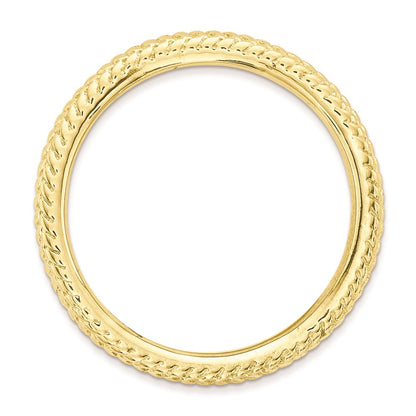 Sterling Silver Stackable Expressions Polished Gold Plate Wave Ring