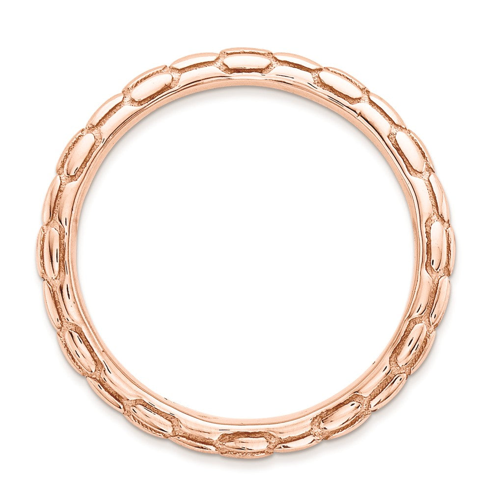 Sterling Silver Stackable Expressions Polished Pink Plate Wave Ring