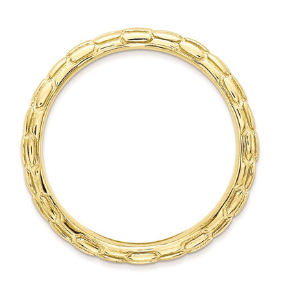 Sterling Silver Stackable Expressions Polished Gold Plate Wave Ring