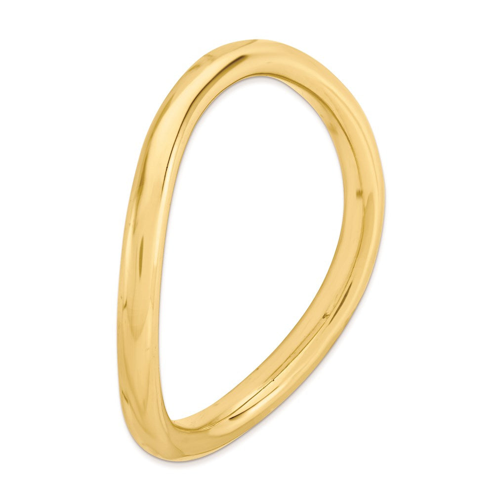 Sterling Silver Stackable Expressions Polished Gold Plate Wave Ring