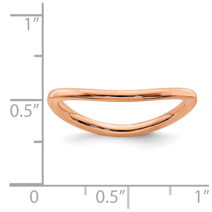 Sterling Silver Stackable Expressions Polished Pink Plated Wave Ring