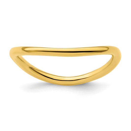 Sterling Silver Stackable Expressions Polished Gold Plate Wave Ring
