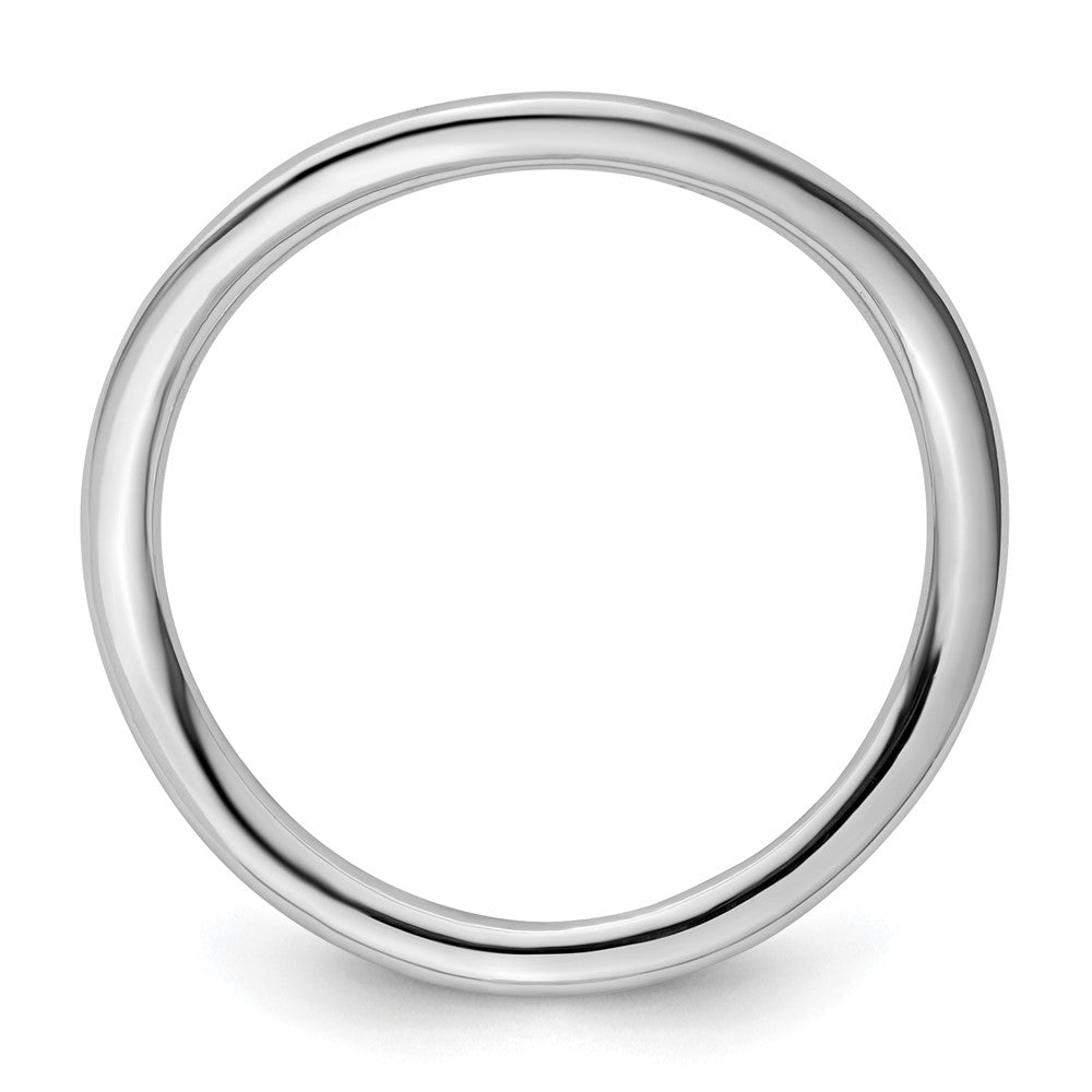 Sterling Silver Stackable Expressions Polished Rhodium Plate Wave Ring