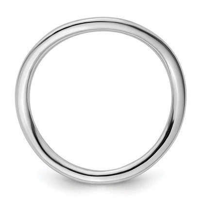 Sterling Silver Stackable Expressions Polished Rhodium Plate Wave Ring