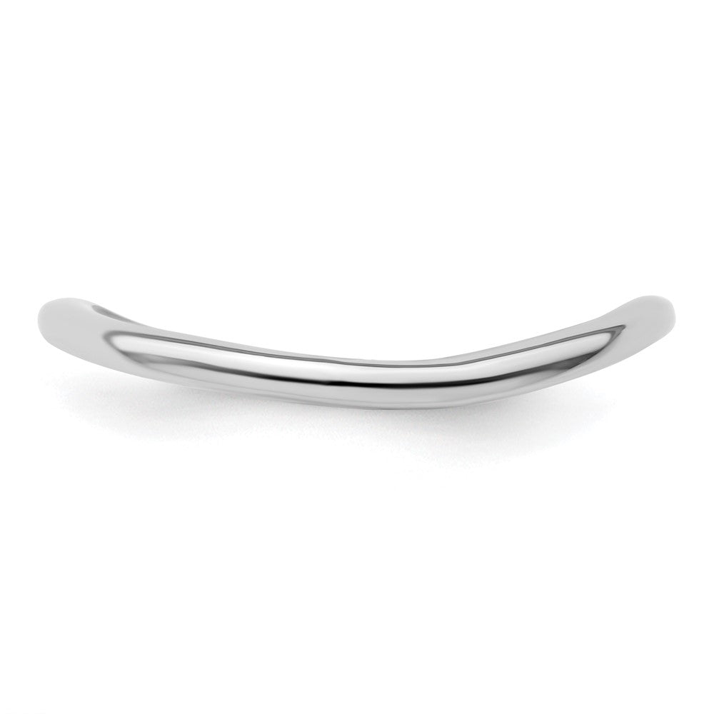 Sterling Silver Stackable Expressions Polished Rhodium Plate Wave Ring